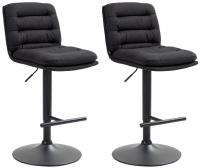 2er Set Barhocker Damar Stoff schwarz  schwarz
