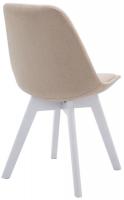 4er Set Besucherstühle Borneo V2 Weiß Stoff  creme 