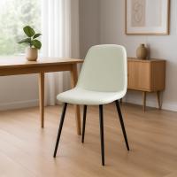 2er Set Esszimmerstuhl Maryam Stoff creme 