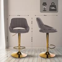 2er Set Barhocker Milet Stoff G dunkelgrau 