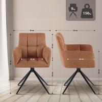 2er Set Esszimmerstuhl Jonah Stoff orange 