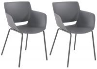 2er Set Stuhl Alpena dunkelgrau