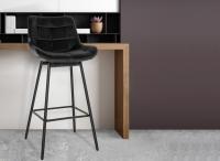 4er Set Barhocker Weston Schwenkbar Samt schwarz 