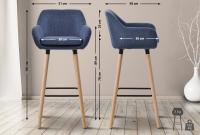 2er Set Barhocker Grant Stoff dunkelblau 