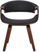 2er Set Esszimmerstuhl Foley Stoff walnuss/schwarz 