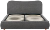 Bett Maido Teddy Stoff 160x200 cm dunkelgrau 