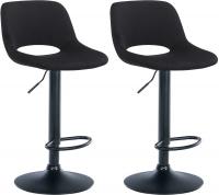 2er Set Barhocker Camden Samt schwarz schwarz 