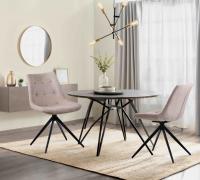 2er Set Esszimmerstuhl Merna Samt  creme 