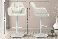 Barhocker Natoma Stoff weiß creme 