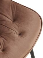 2er Set Esszimmerstuhl Wallace Samt braun 