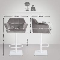 2er Set Barhocker Damaso W Samt grau 2er Set Barhocker Damaso W Samt grau