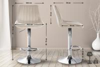 2er Set Barhocker Toni Samt chrom creme 