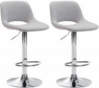 2er Set Barhocker Camden Stoff chrom hellgrau 2er Set Barhocker Camden Stoff chrom hellgrau