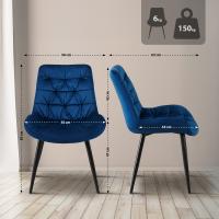 2er Set Esszimmerstuhl Rossford dunkelblau 
