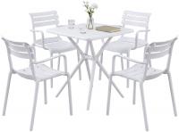 Gartenmöbel-Set Avena mit 4 Stühlen weiß
