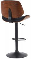 Barhocker Clawson Stoff schwarz walnuss/schwarz 