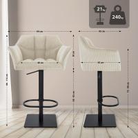 Barhocker Damaso B Cord creme 