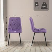 2er Set Esszimmerstuhl Clairton Stoff lila 2er Set Esszimmerstuhl Clairton Stoff lila