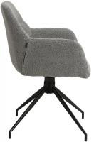2er Set Esszimmerstuhl Merlinda Stoff Teddy grau 