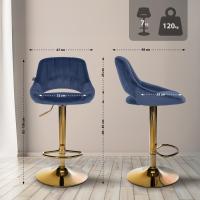 2er Set Barhocker Milet Samt G blau 