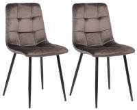 2er Set Esszimmerstuhl Tilde Samt grau 