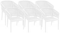 6er Set Stühle Portofino mit Armlehnen weiß