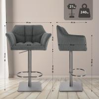 Barhocker Damaso E Cord grau
