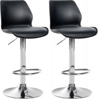 2er Set Barhocker Gilbert Kunststoff schwarz 