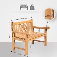 Teakbank Florida 120 cm mit Abdeckhaube teak Teakbank Florida 120 cm mit Abdeckhaube teak