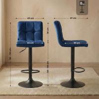 2er Set Barhocker Peru Samt schwarz blau 