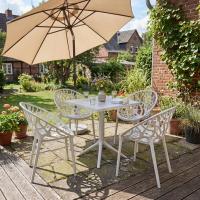 Gartenmöbel-Set Neriva mit 4 Stühlen weiß 