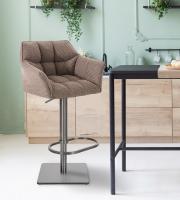 2er Set Barhocker Damaso Stoff edelstahl terrabraun