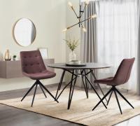 Esszimmerstuhl Merna Stoff braun 