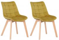 2er Set Esszimmerstühle Passaic Samt gelb
