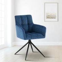 2er Set Esszimmerstuhl Jonah Stoff dunkelblau 