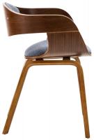2er Set Stühle Kingston Stoff walnuss/blau 