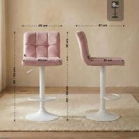 2er Set Barhocker Peru Samt weiß rosa 