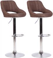 2er Set Barhocker Milet Stoff C braun