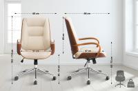 Bürostuhl Yankton walnuss/creme 