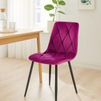 2er Set Esszimmerstuhl Clairton Samt lila