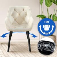 2er Set Esszimmerstuhl Antigo Samt  creme 