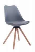 Besucherstuhl Troyes Kunstleder Rund natura (eiche) grau