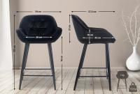 2er Set Barhocker Gibson 76 Samt schwarz 