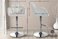 Barhocker Natoma Samt chrom creme 