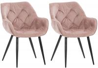 2er Set Stuhl Tanna Samt pink