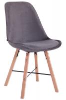 Besucherstuhl Laffont Samt natura dunkelgrau