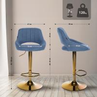 2er Set Barhocker Milet Stoff G blau 