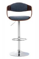 2er Set Barhocker Kingston Stoff walnuss/blau 