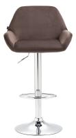 2er Set Barhocker Braga Samt chrom braun 