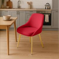 Esszimmerstuhl Elmira Samt gold rot 